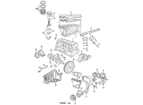 1995 Ford Contour Oil Pump Diagram for F5RZ6600A