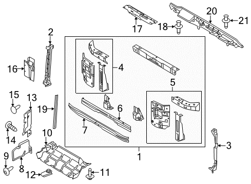 2013 Ford E-250 Radiator Support Diagram