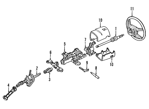 1992 Lincoln Mark VII Steering Column, Steering Wheel & Trim Diagram 1 - Thumbnail