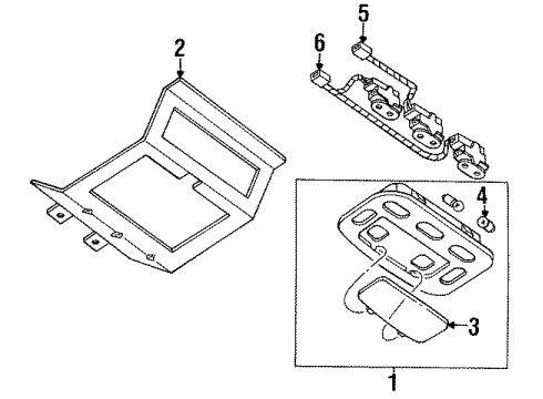 1995 Mercury Villager Map Lamp Assembly Diagram for F5XY13776AAM