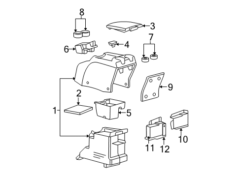2001 Ford F-150 Console, Front Center Diagram for 1L3Z-15045A36-CAB