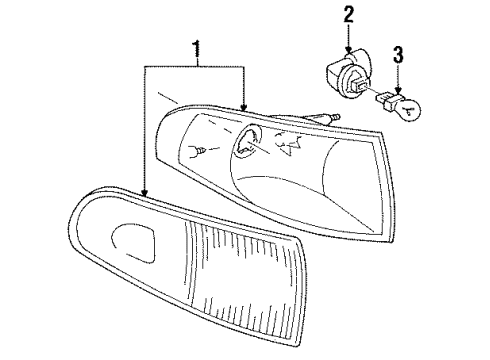 1994 Ford Mustang Park & Side Marker Lamps Diagram