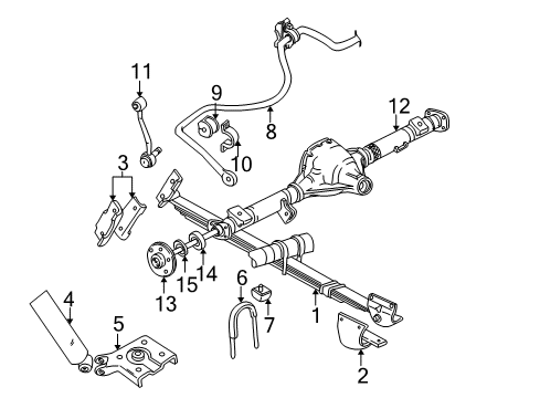 2001 Ford Explorer Leaf Spring Shackle, Front Passenger Side Diagram for 1L5Z-5775-AA
