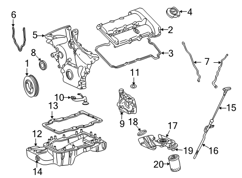 2007 Ford Five Hundred Engine Parts & Mounts, Timing, Lubrication System Diagram 1 - Thumbnail