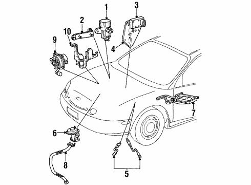 1998 Ford Taurus EGR Valve Diagram for XF3Z-9D475-AB