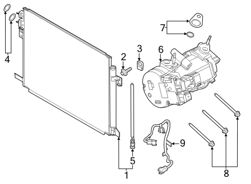 2021 Lincoln Aviator A/C Condenser, Compressor & Lines Diagram 2 - Thumbnail