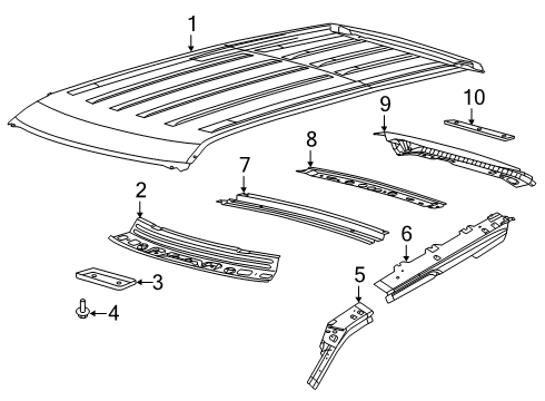 2017 Ford Police Interceptor Utility Roof & Components Diagram 1 - Thumbnail