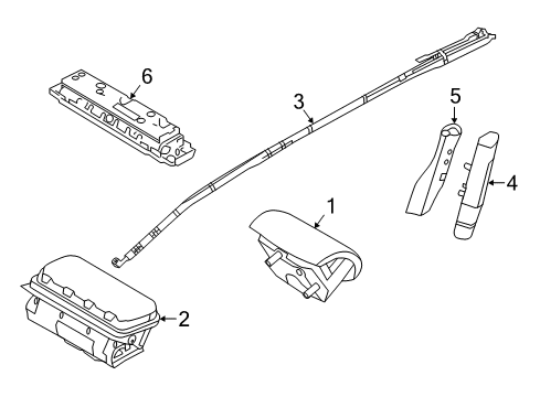 2019 Ford Police Interceptor Utility Air Bag Components Diagram 1 - Thumbnail