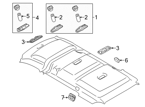 2017 Ford Transit Connect Overhead Lamps Diagram 1 - Thumbnail