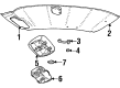 Mercury Grand Marquis Sun Visor Diagram - YW7Z-5404105-EAD