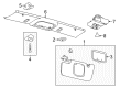 Ford Mustang Sun Visor Diagram - DR3Z-7604105-AA