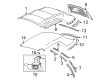 Ford Mustang Sun Visor Diagram - 1R3Z-7604105-BAA
