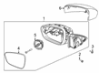2022 Ford Escape Mirror Cover Diagram - LJ6Z-17D742-AB