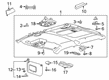 Ford F-350 Super Duty Sun Visor Diagram - LC3Z-2504105-MC