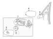 Ford Thunderbird Car Mirror Diagram - 1W6Z-17683-BA
