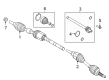 Lincoln Corsair Axle Shaft Diagram - LX6Z-3B437-D