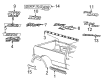 Ford F-250 Mud Flaps Diagram - F65Z-16A550-HA