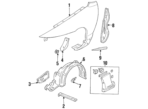 F32Z16B132A Ford Fender Brace, Front
