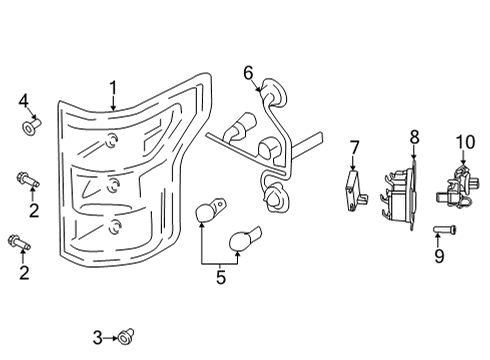 RL3Z-13404-B Ford Lamp Assembly - Rear, Stop And Flasher