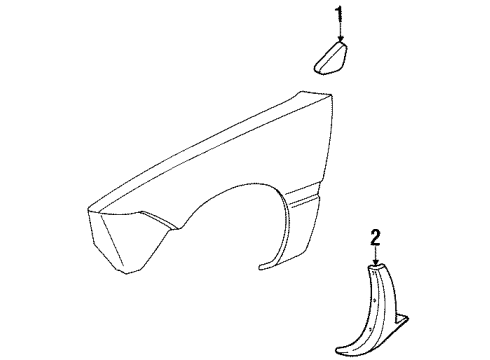 Ford F8RZ-16004-AB Upper Molding, Driver Side F8RZ-16004-AB Ford Upper Molding, Driver Side