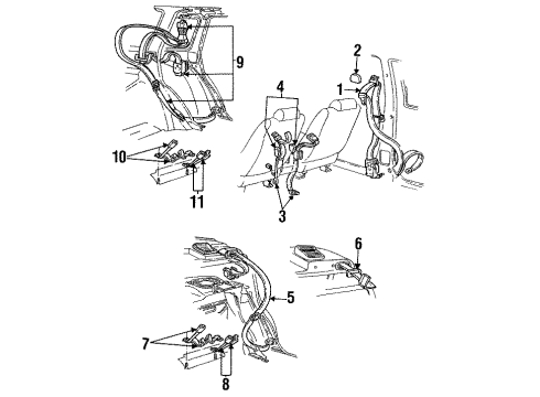F3DZ5460045C Ford Lap Belt, Driver Side