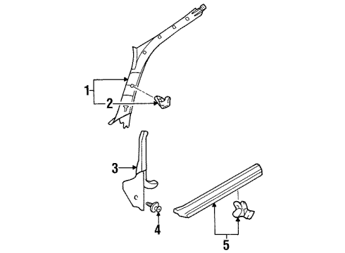 F8CZ6303598AAC Ford Windshield Pillar Trim, Passenger Side