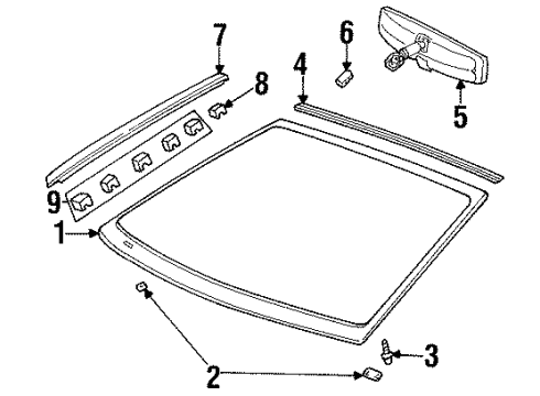 F8RZ-6303100-AD Ford Windshield