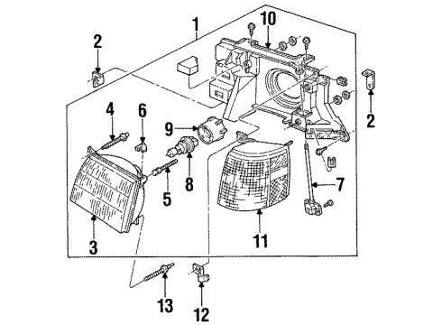 Ford E8FZ13007B Lens & Housing, Driver Side E8FZ13007B Ford Lens & Housing, Driver Side