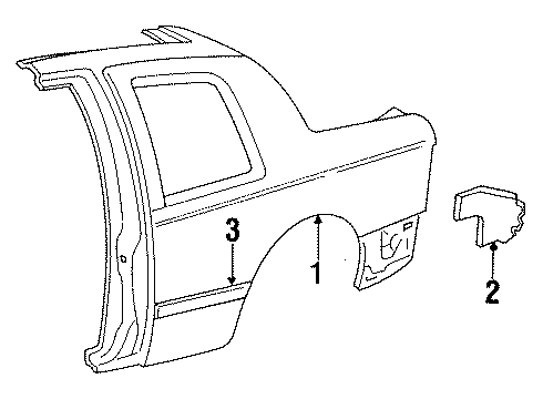 Ford F5WZ6627841AA Quarter Panel, Driver Side F5WZ6627841AA Ford Quarter Panel, Driver Side