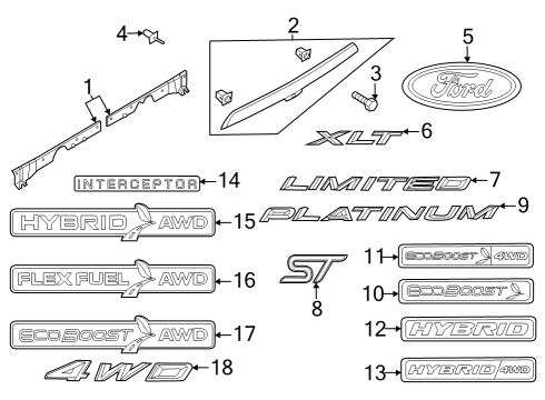 LB5Z-7842512-CB Ford Moulding