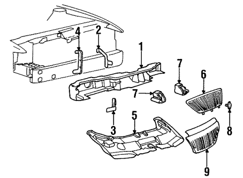 Ford F8OZ-8B455-AA Mount Panel Mount Bracket, Lower Inner Passenger Side F8OZ-8B455-AA Ford Mount Panel Mount Bracket, Lower Inner Passenger Side