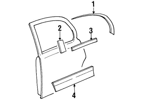 YW1Z-5425596-AA Ford Belt Weatherstrip, Passenger Side