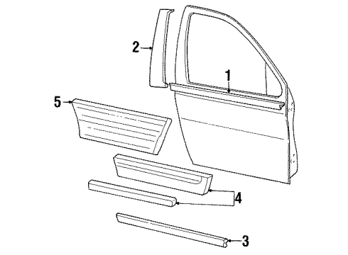 YF2Z-1720879-AAB Ford Body Side Molding, Driver Side