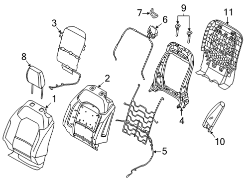 Ford P2DZ-9864416-BE Cover Assembly - Seat Back P2DZ-9864416-BE Ford Cover Assembly - Seat Back