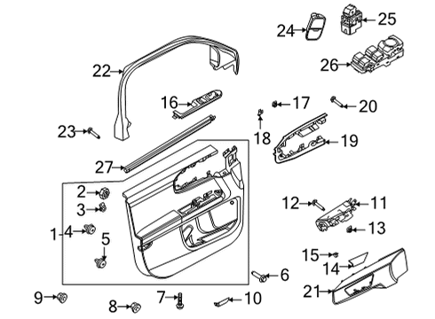 Ford P1PZ-5822601-A Handle Assembly - Door - Inner P1PZ-5822601-A Ford Handle Assembly - Door - Inner