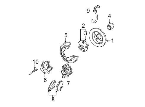 6F1Z-2209-A Ford Brake Assembly, Rear Passenger Side