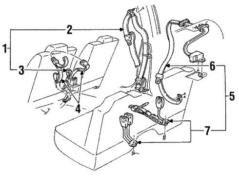 F3OY5460045D Ford Buckle, Driver Side