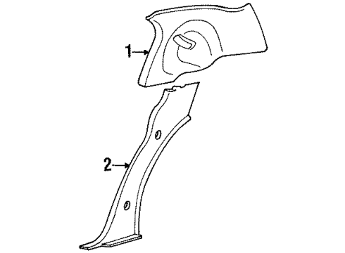 Ford XW1Z5431013AAC Lower Quarter Trim, Driver Side XW1Z5431013AAC Ford Lower Quarter Trim, Driver Side
