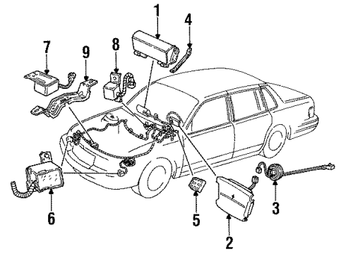 F2OY14B005A Ford Front Sensor, Driver Side