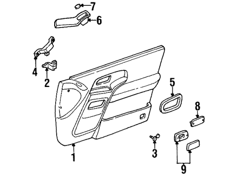 Ford YF5Z1223943CAA Door Trim Panel, Driver Side YF5Z1223943CAA Ford Door Trim Panel, Driver Side