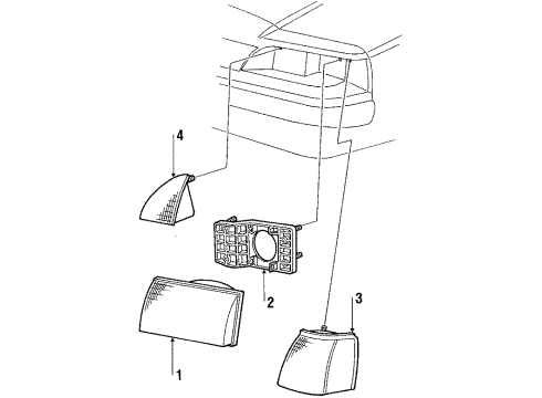 Ford E7SZ-13007-A Lens & Housing, Passenger Side E7SZ-13007-A Ford Lens & Housing, Passenger Side