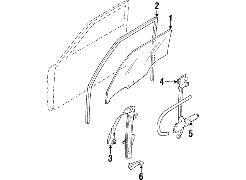 Ford F7CZ-5421410-AA Door Glass, Passenger Side F7CZ-5421410-AA Ford Door Glass, Passenger Side