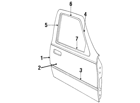 E83Z5425557AA Ford Side Molding, Black, Driver Side