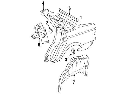 Ford F24Y5427840A Outer Panel, Rear Passenger Side F24Y5427840A Ford Outer Panel, Rear Passenger Side