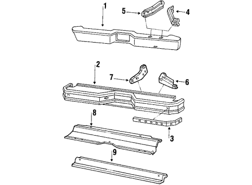 EOTZ17788A Ford Face Bar Bracket, Rear Driver Side