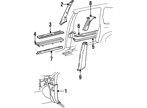 F58Z1603598B Ford Windshield Pillar, Passenger Side