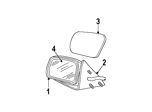 Ford F7AZ-17682-BA Mirror Outside, Rear Outer Driver Side F7AZ-17682-BA Ford Mirror Outside, Rear Outer Driver Side