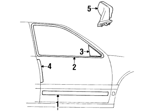 Ford F7VZ-5420878-PTM Body Side Molding, Passenger Side F7VZ-5420878-PTM Ford Body Side Molding, Passenger Side