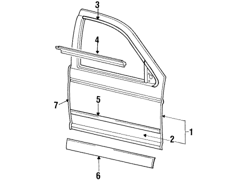 F1DZ7420878PTM Ford Body Side Molding, Passenger Side