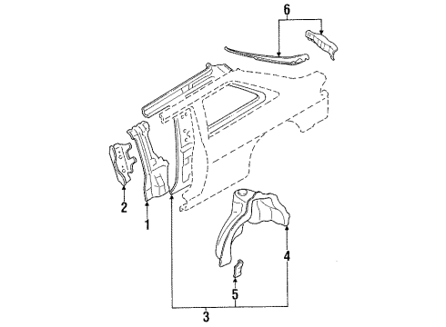 F5CZ5827887A Ford Inner Wheelhouse, Driver Side